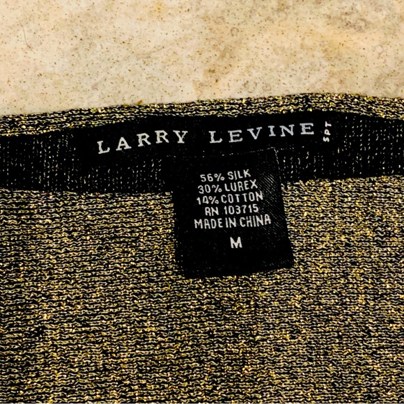 Silk Blend Gold Sparkle Top Elegant Shirt Holiday Party Blouse Valentines Medium - Picture 2 of 5